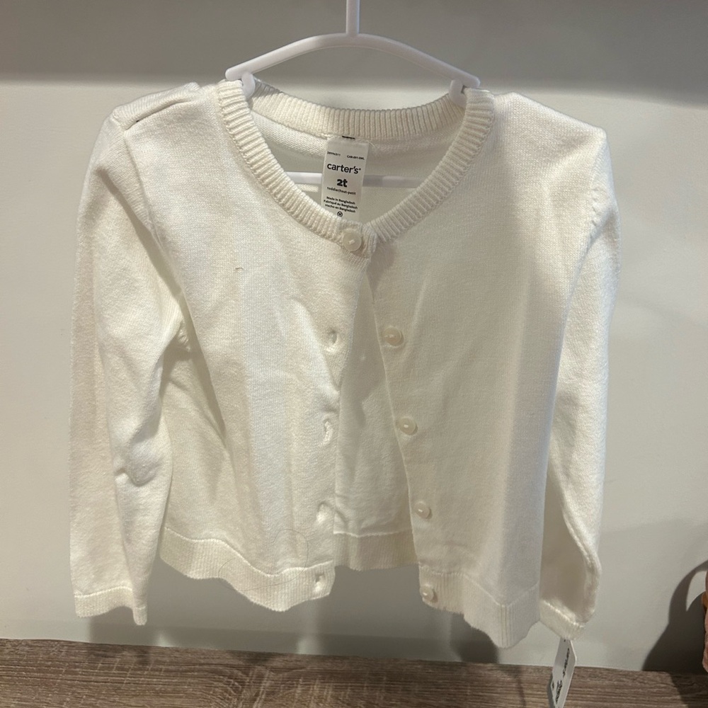 2T Toddler Girl Cream Cardigan NWT